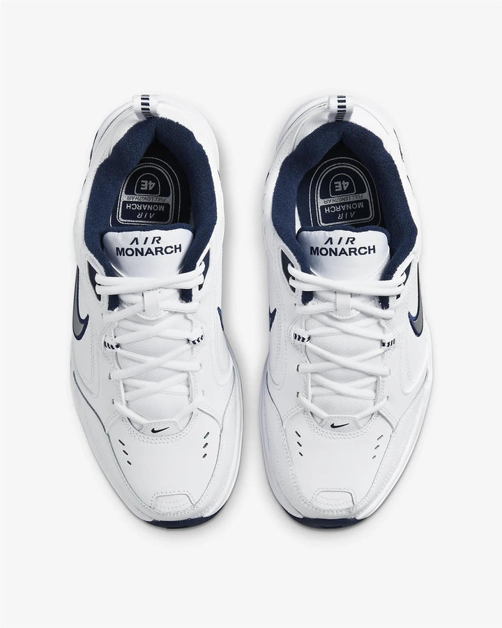 Women's Wide Fit Nike 416355-102 Air Monarch Iv Trainers in White/Metalic Silver - Image 1