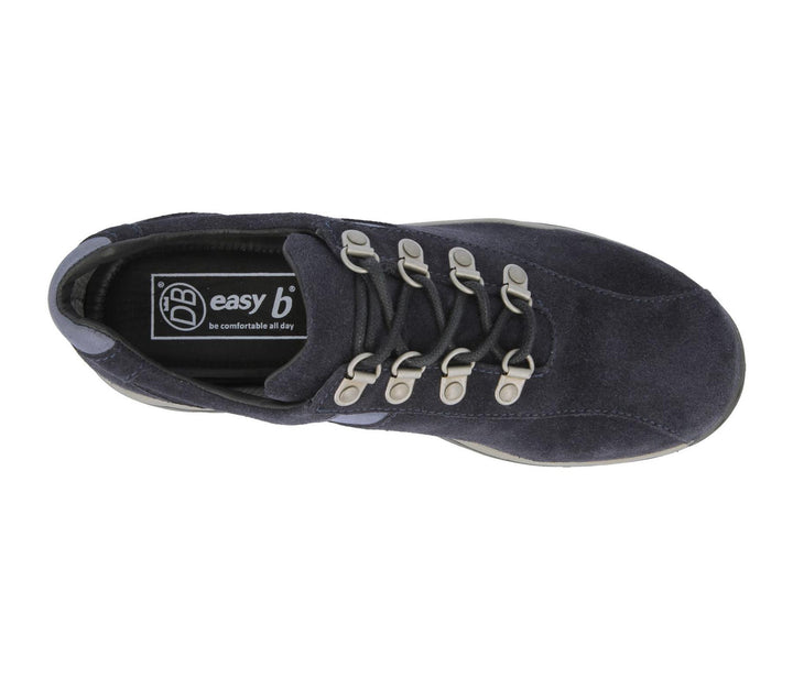Womens Wide Fit DB Wyoming Walking Trainers in Black Suede - Image 1