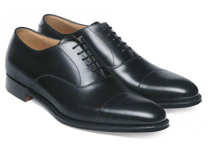 Mens Wide Fit Cheaney Lime Oxford Shoes in Black - Image 3