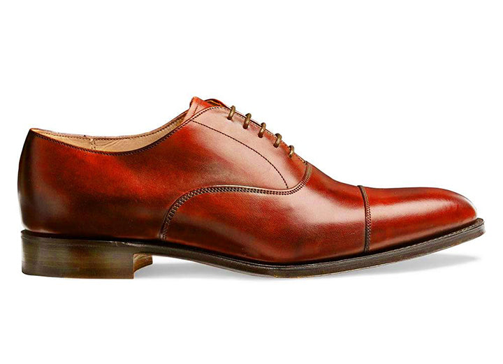 Mens Wide Fit Cheaney Lime Oxford Shoes in Black - Image 4