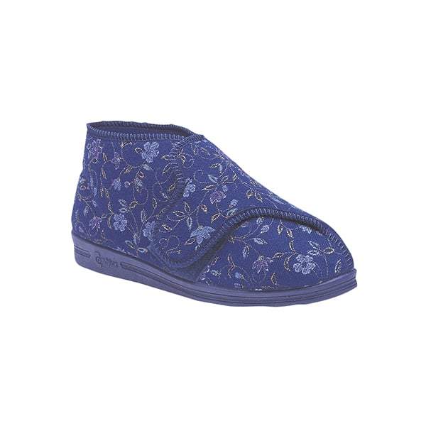 Womens Wide Fit Comfylux Betty Slippers in Wine - Image 1