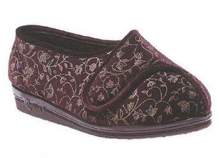 Womens Wide Fit Comfylux Helen Slippers in Blue - Image 1