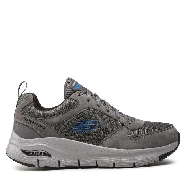 Men's Wide Fit Skechers 232500 Render Arch Fit Walking Trainers in Charcoal - Image 1