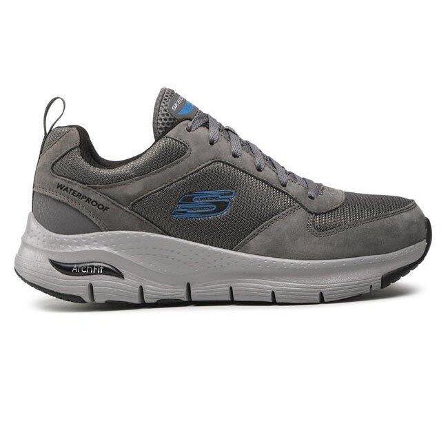 Men's Wide Fit Skechers 232500 Render Arch Fit Walking Trainers in Charcoal - Image 2