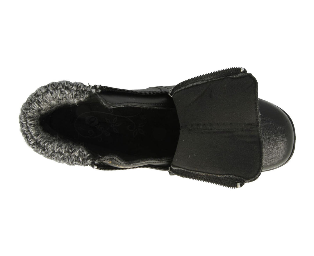 Womens Wide Fit DB Stoke Boots in Black / Stretch - Image 4