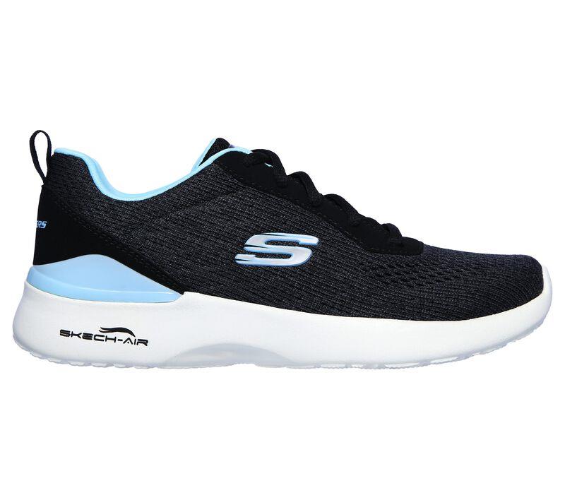Women's Wide Fit Skechers 149340 Skech-Air Dynamight Top Prize Walking Trainers in Black/Turquoise - Image 2