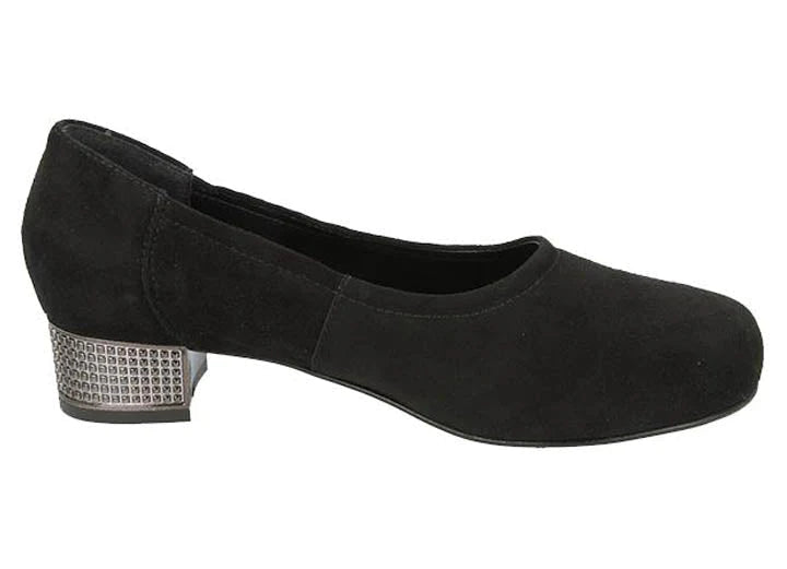Womens Wide Fit DB Asia Shoes in Black Leather - Image 1