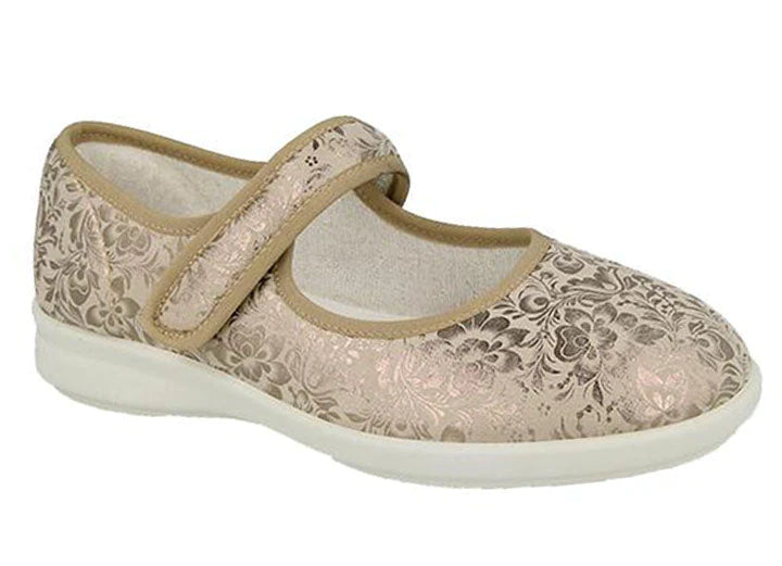 Womens Wide Fit DB Auckland Canvas in Beige - Image 3