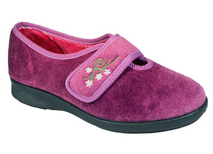 Womens Wide Fit DB Caroline Slippers in Blue - Image 1