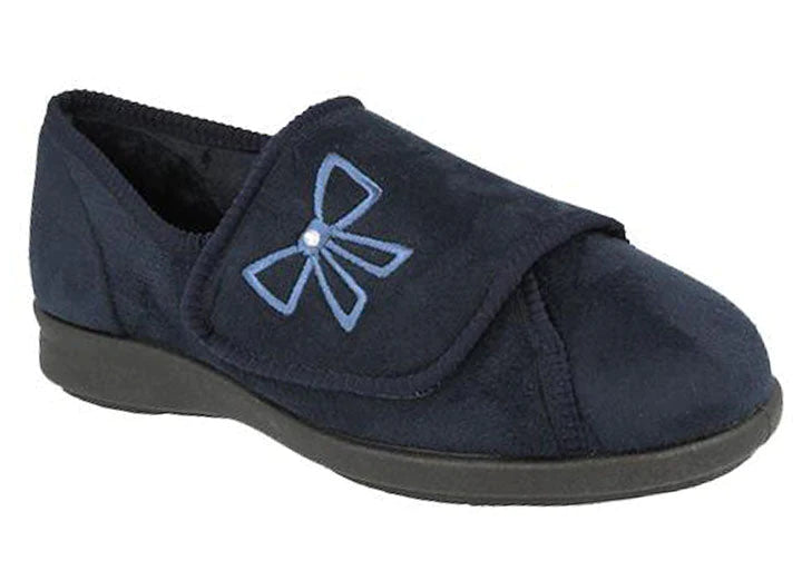 Womens Extra Wide Fit DB Keeston Cosy Slippers in Black - Image 5