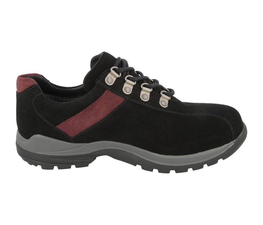 Womens Wide Fit DB Wyoming Walking Trainers in Black Suede - Image 4