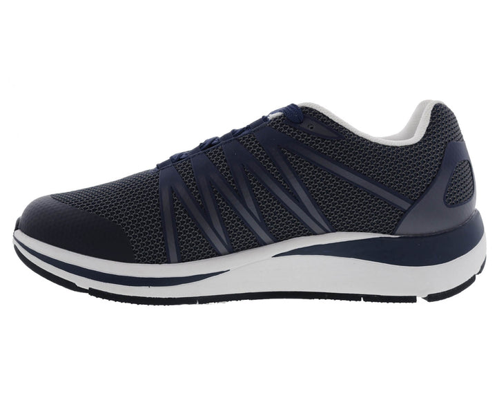Mens Wide Fit Drew Player Trainers in Navy/Mesh Combo - Image 1