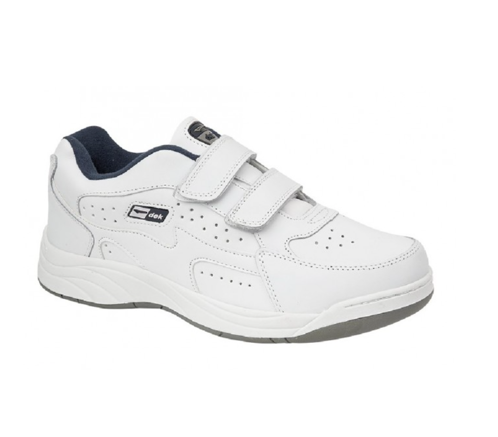 Mens Wide Fit Dek Arizona Trainers black and white in Black - Image 10