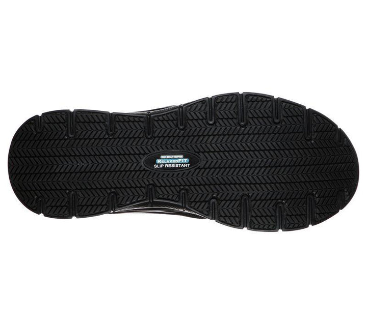 Mens Wide Fit Skechers Work Flex Advantage 77048 McAllen Slip On Walking Trainers in Black - Image 1