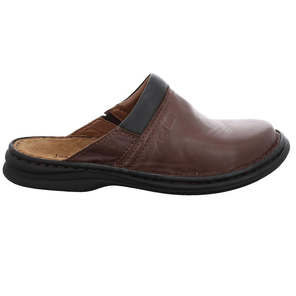 Mens Wide Fit Josef Seibel Max Ranch Mules in Brandy - Image 2
