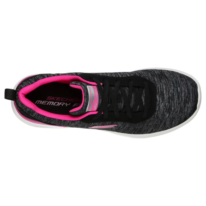 Womens Wide Fit Skechers Paradise Waves 149344 Walking Trainers in Black/Hot Pink - Image 1