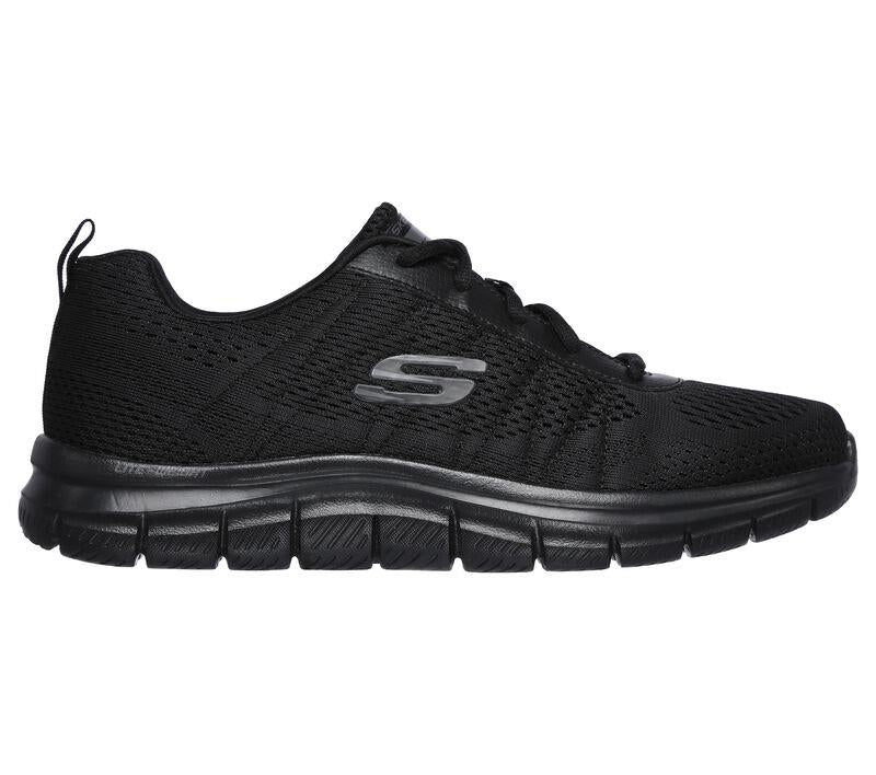 Men's Wide Fit Skechers 232081 Track Moulton Walking Trainers in Black - Image 2