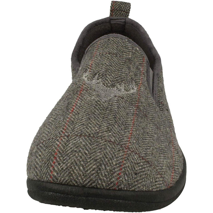 Mens Wide Fit Padders Huntsman Slippers in Grey Combi - Image 1