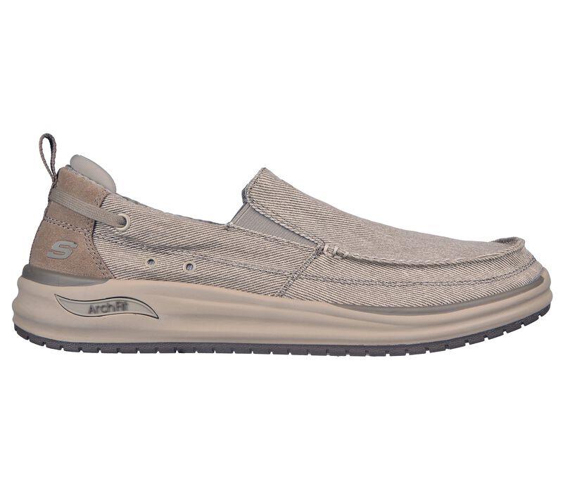 Men's Wide Fit Skechers Melo - Port Bow 204605 Arch Fit Trainers in Taupe - Image 2