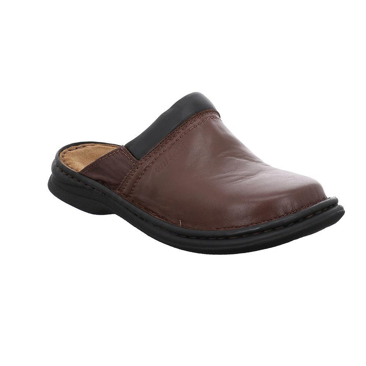 Mens Wide Fit Josef Seibel Max Ranch Mules in Brandy - Image 1