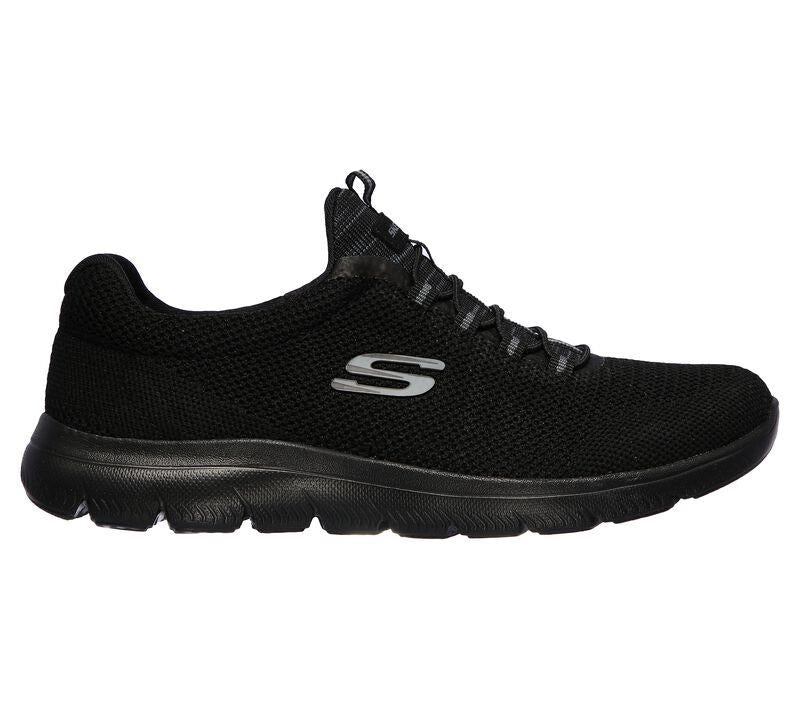 Womens Wide Fit Skechers 149206 Summits Cool Classic Walking Trainers in Black - Image 2