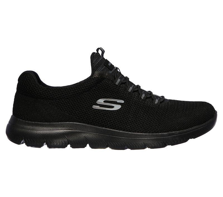 Womens Wide Fit Skechers 149206 Summits Cool Classic Walking Trainers in Black - Image 1