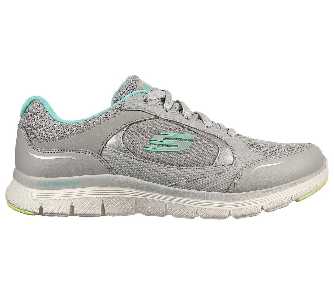 Womens Wide Fit Skechers Flex Appeal 4.0 - 149299 Walking Trainers in Grey/Multi - Image 2
