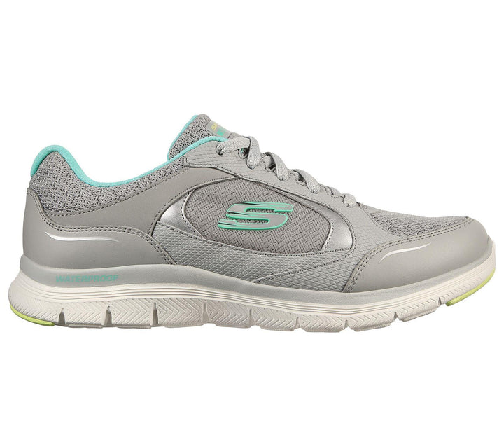 Womens Wide Fit Skechers Flex Appeal 4.0 - 149299 Walking Trainers in Grey/Multi - Image 1