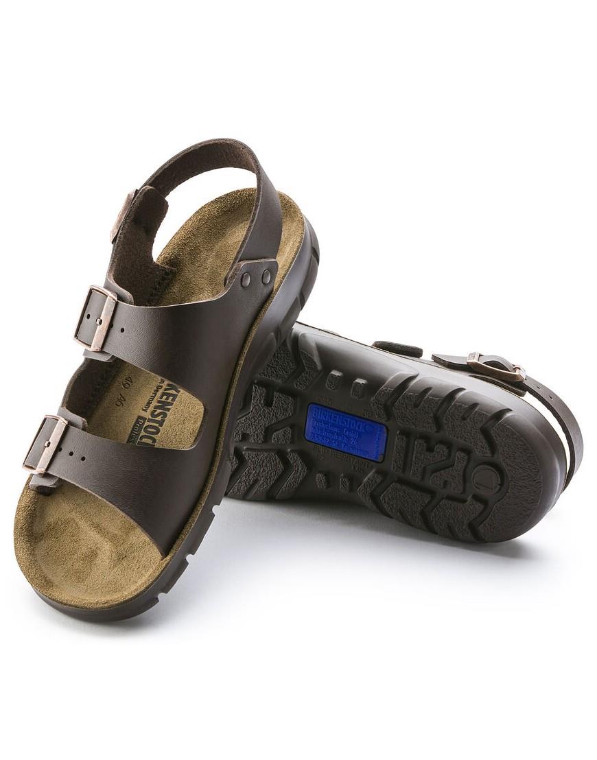 Mens Wide Fit Birkenstock 500801 Sandals in Dark Brown - Image 7