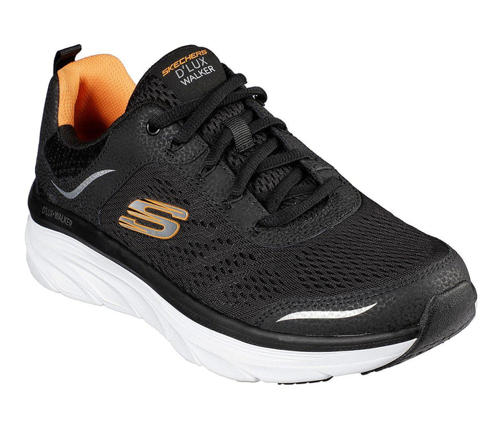 Men's Wide Fit Skechers 232044 D'lux Walker Walking Trainers in Black/White - Image 1