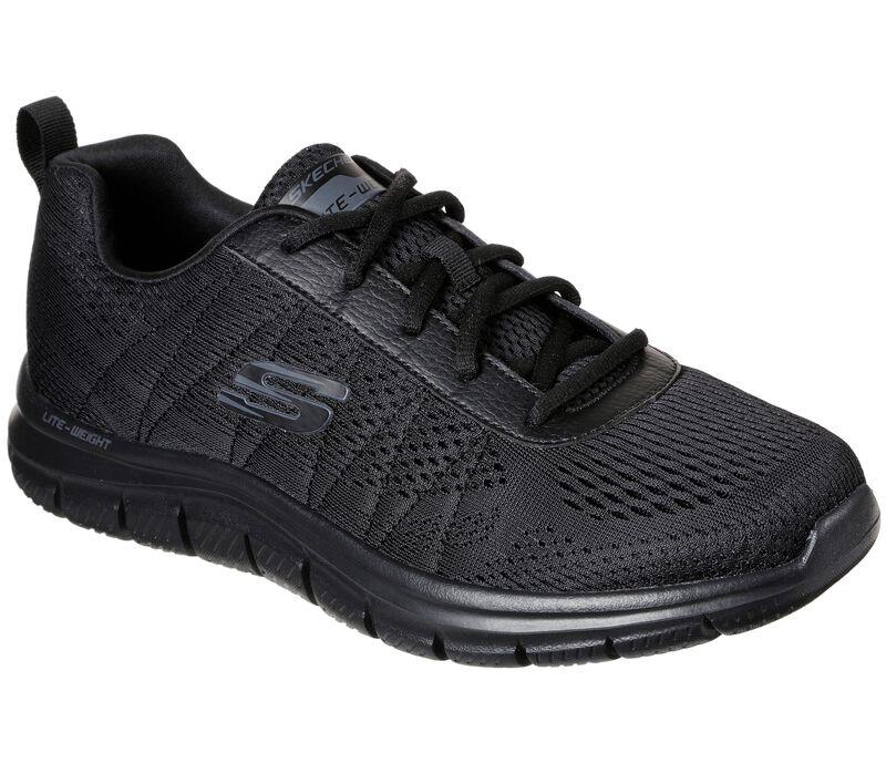 Men's Wide Fit Skechers 232081 Track Moulton Walking Trainers in Black - Image 3