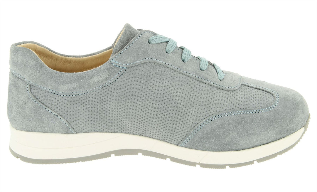 Womens Wide Fit DB Scaup Canvas in Sky Blue Suede - Image 4