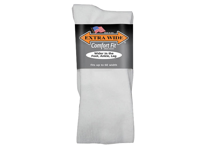 Mens Extra Wide 7250 Comfort Fit Comfort Socks in White - Image 1