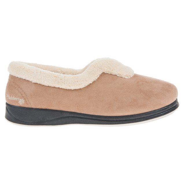 Womens Wide Fit Padders Carmen Slippers in Navy - Image 1