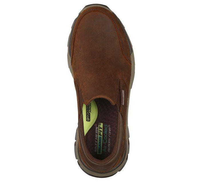 Men's Wide Fit Skechers 204480 Respected Calum Walking Trainers in Brown - Image 1