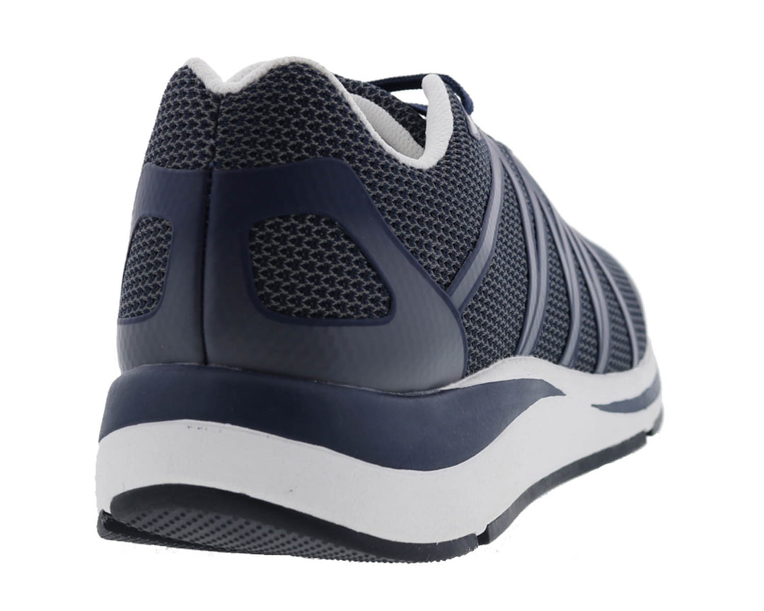 Mens Wide Fit Drew Player Trainers in Navy/Mesh Combo - Image 6