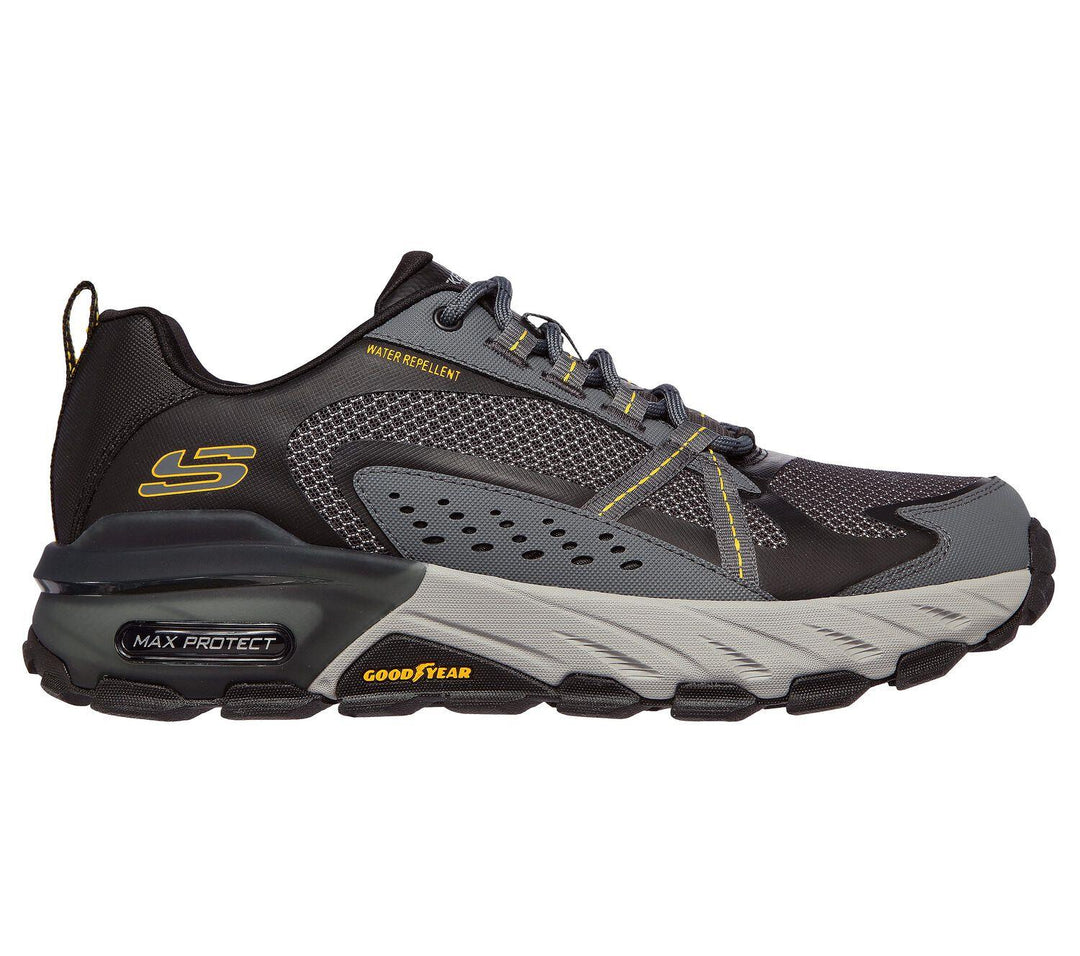 Men's Wide Fit Skechers 237303 Max Protect outdoor Walking Trainers in Black - Image 2