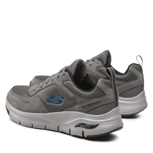 Men's Wide Fit Skechers 232500 Render Arch Fit Walking Trainers in Charcoal - Image 6