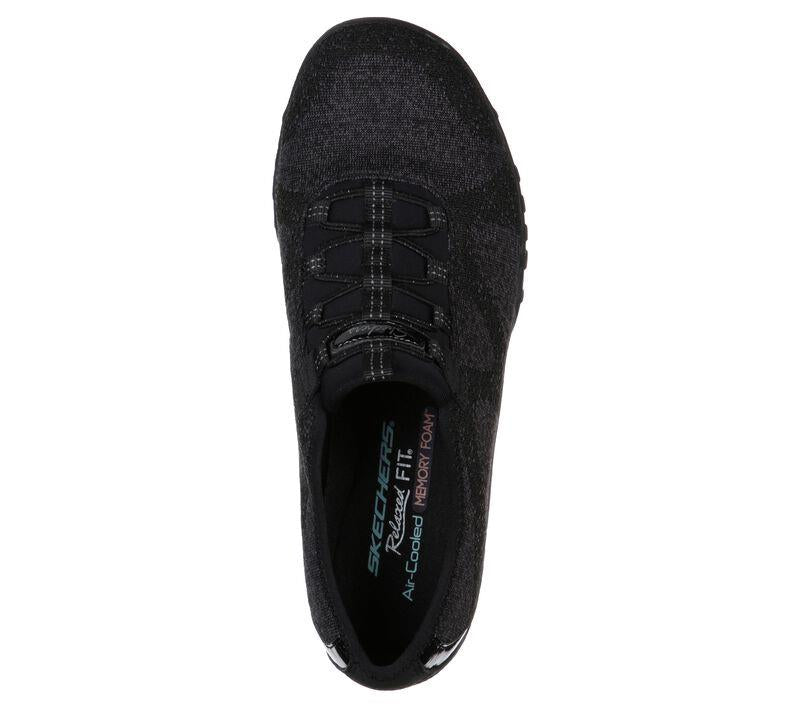 Women's Wide Fit Skechers 23855 Breathe Easy Opport Shoes in Black - Image 5