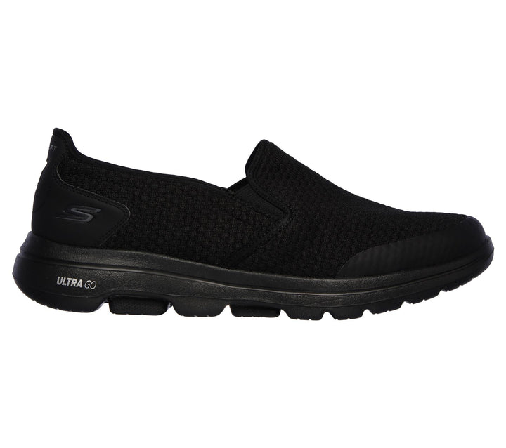 Mens Wide Fit Skechers Apprize Go Walk 5-55510 Walking Trainers in Black - Image 1