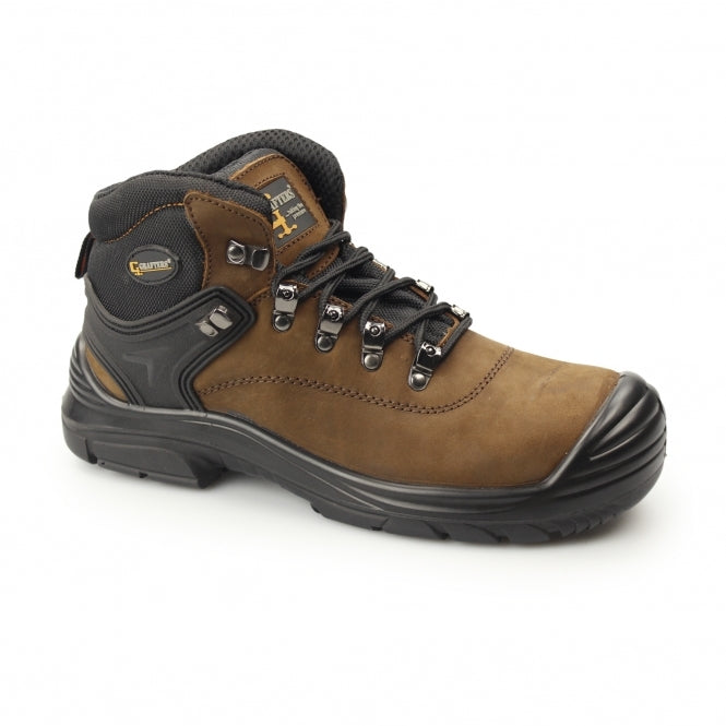 Mens Wide Fit Grafters M9508B 4E Safety Boots Dark Brown in Dark Brown - Image 1
