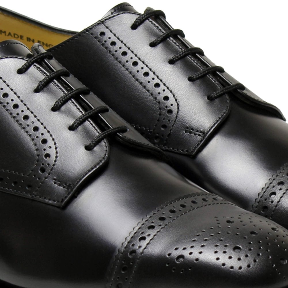 Mens Wide Fit Sanders Guildford Formal Shoes in Black - Image 5