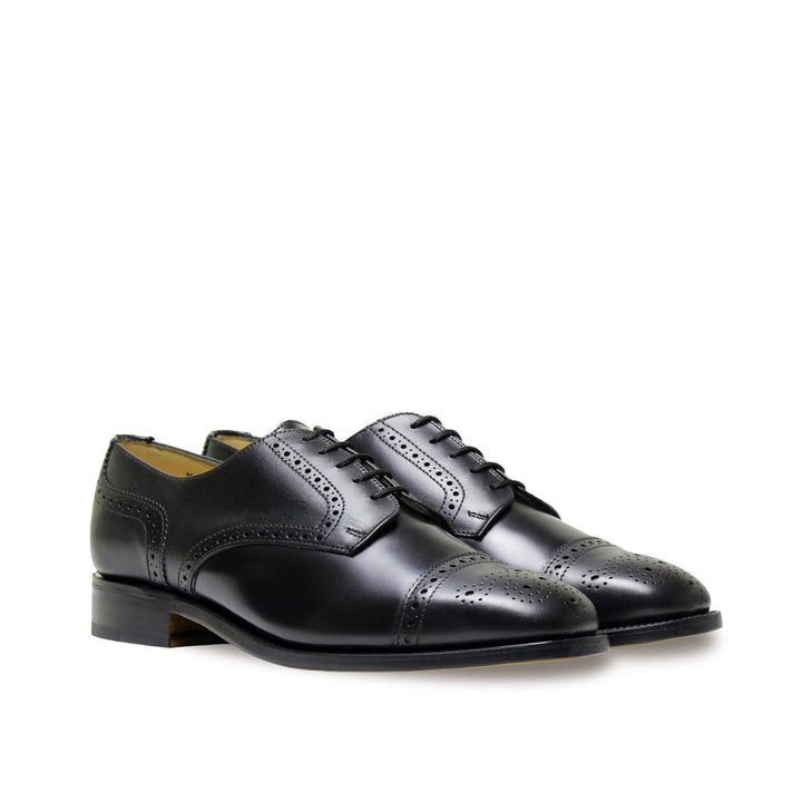 Mens Wide Fit Sanders Guildford Formal Shoes in Black - Image 1