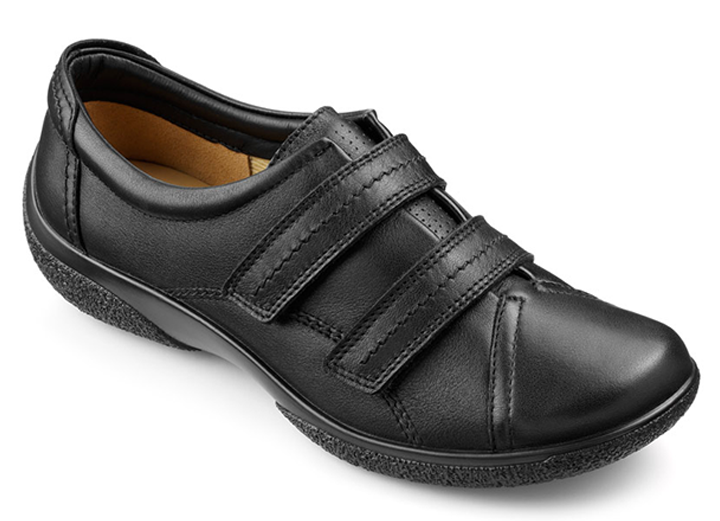 Womens Wide Fit Hotter Leap Shoes in Black - Image 1