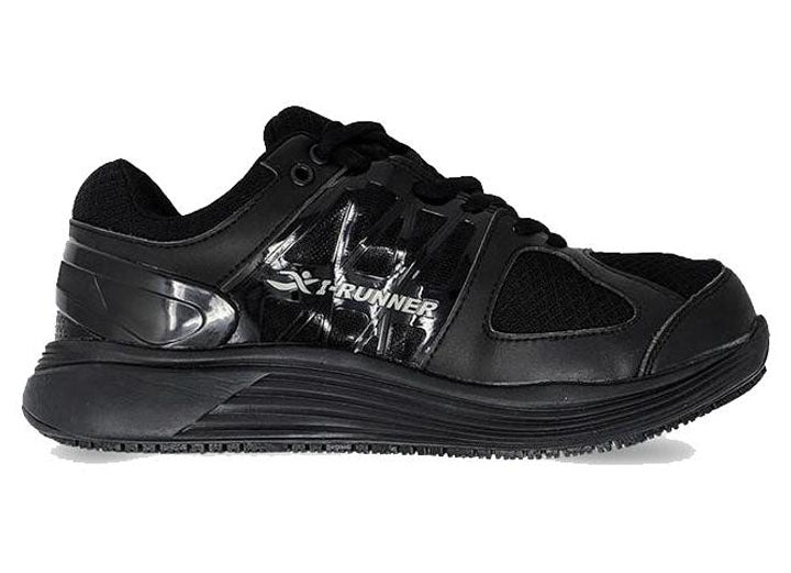 Mens Wide Fit I-Runner Pro Mesh Walking Trainers in Black - Image 1