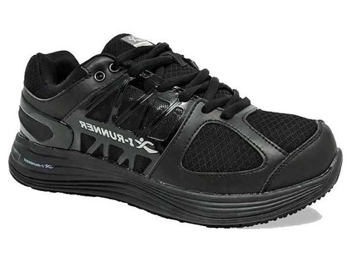 Womens Wide Fit I-Runner Pro Mesh Trainers in Black - Image 1