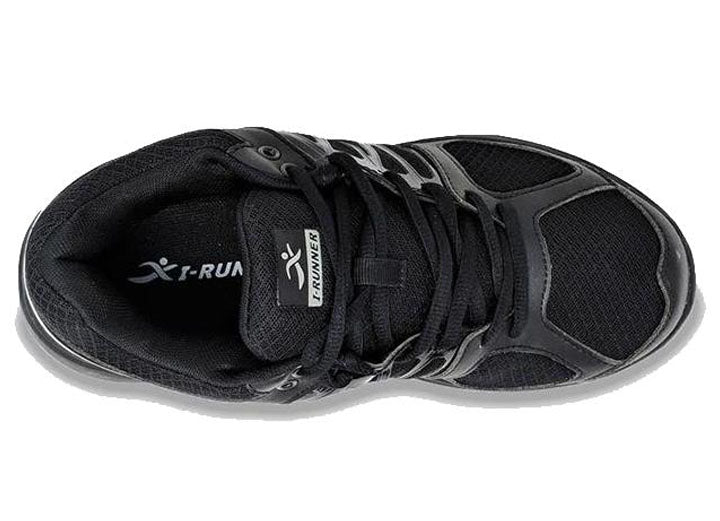 Womens Wide Fit I-Runner Pro Mesh Trainers in Black - Image 3