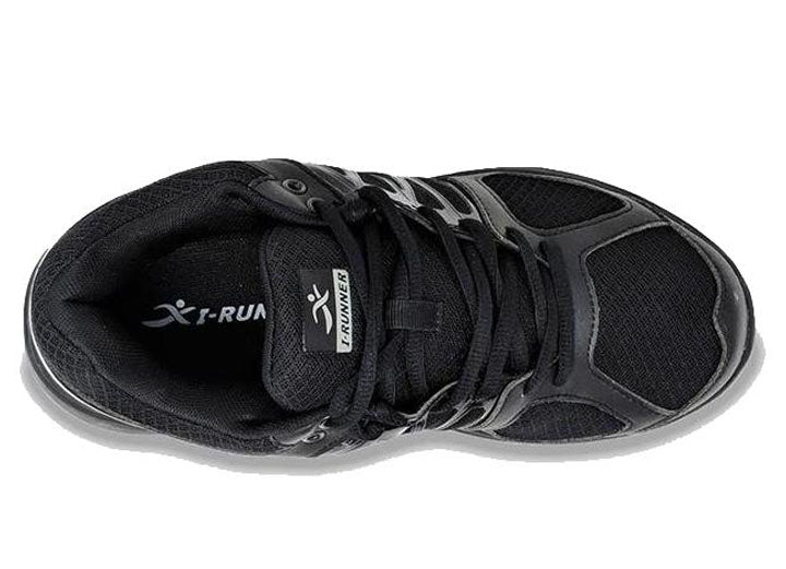Mens Wide Fit I-Runner Pro Mesh Walking Trainers in Black - Image 1