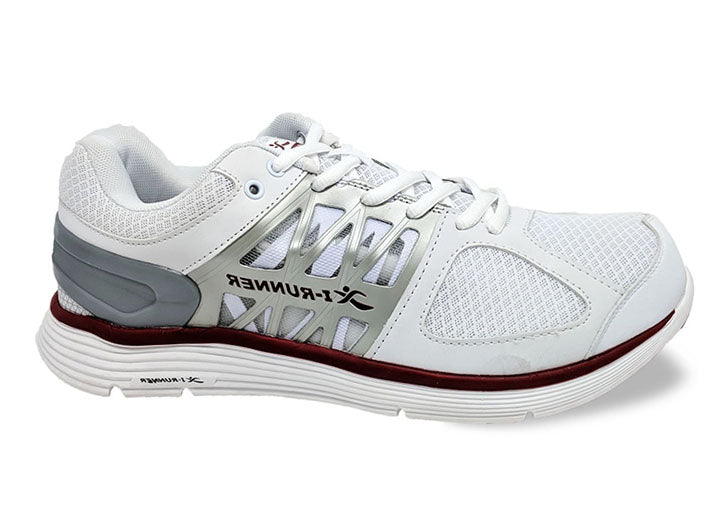 Mens Wide Fit I-Runner Lincoln Walking Trainers in White - Image 1
