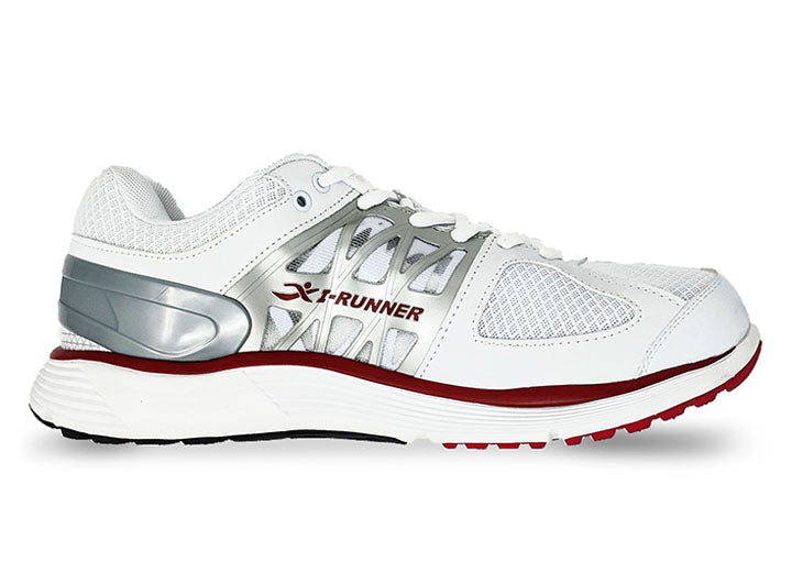 Mens Wide Fit I-Runner Lincoln Walking Trainers in White - Image 1